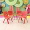 Flash Furniture Red Plastic Stackable School Chair with 12'' Seat Height, PK4 4-YU-YCX4-001-RED-GG - alternate 1